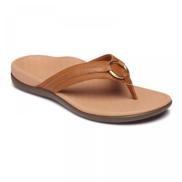 Vionic Sandals Ireland - Tide Aloe Toe Post Sandal Brown - Womens Shoes Discount | XCRHT-3140